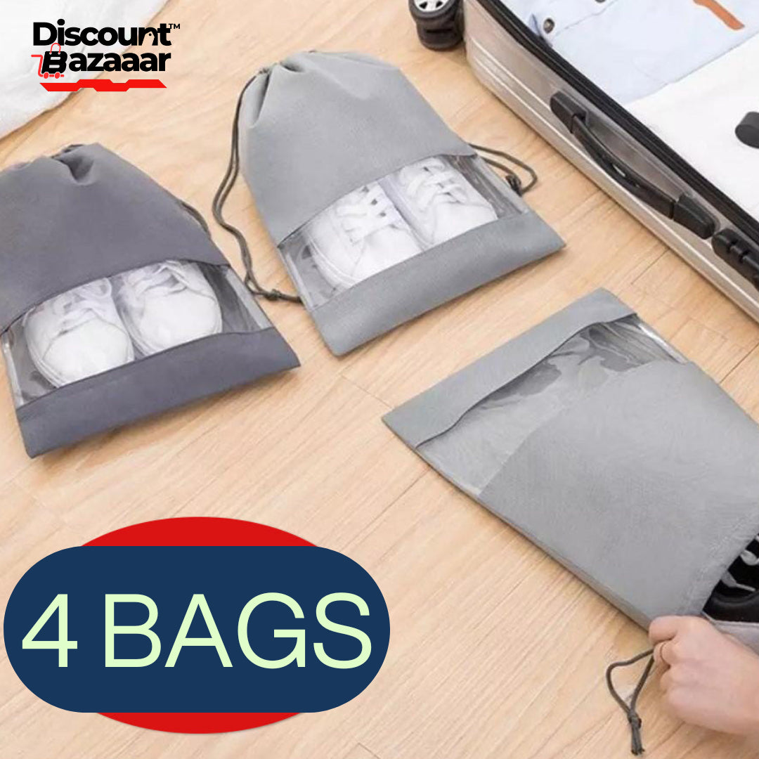 Shoe Pouches & Dustproof Travel Organizer (4 Bags)