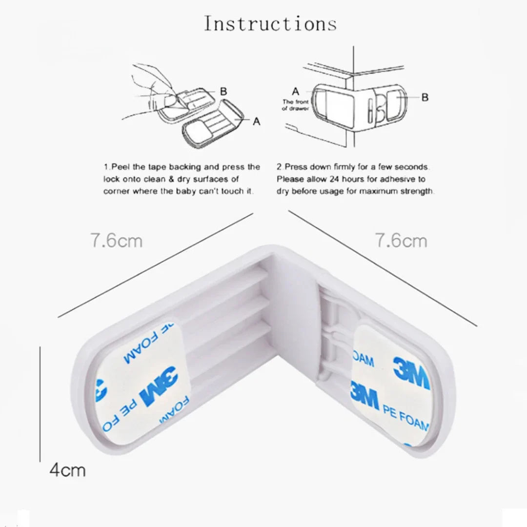 Child Safety Locks for Drawers - Pack of 3