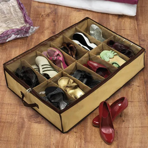 Shoe Organizer 12 Pairs Under Bed Storage Bag